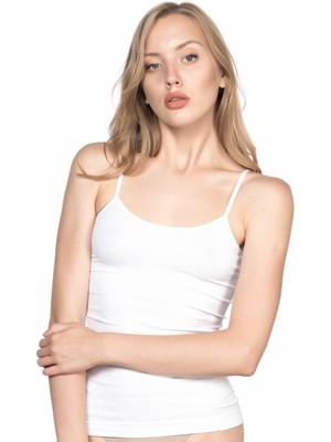 İlkyaz Fashion Ieg™ Beyaz Mı Emay 5001 Soft Ip Askılı Uzun Atlet