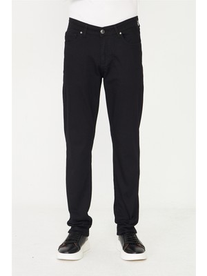 White Stone Siyah Düz Kesim Modern Günlük Jean Pantolon