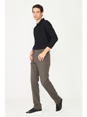 White Stone Haki Jean Görünümlü Dokuma Kumaş Pantolon