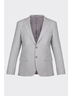 White Stone Gri Kapak Cepli Smart Casual Ceket