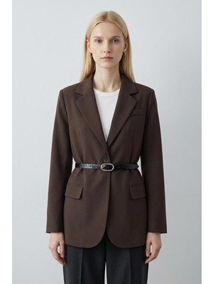Rays Kahve Kemer Detaylı Ceket 8835