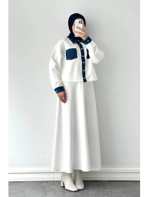 Lamelif Garnili Scuba Takım Beyaz