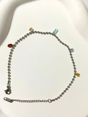 Atalya Accessory Renkli Taşlı Dorika Kadın Bileklik – Minimal Sallantılı Boncuk Zincir, Kararma Yapmaz