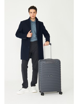 White Stone Antrasit Büyük Boy Sert Kabuk Valiz