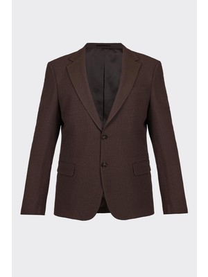 White Stone Kahverengi Kapak Cepli Smart Casual Ceket