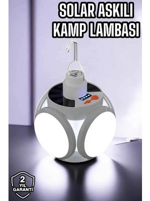 K-Yonlineticaret Güneş Enerjili Solar Aydınlatma Kamp Çadır Lambası Şarjlı Ampül LED Şarjlı El Fener