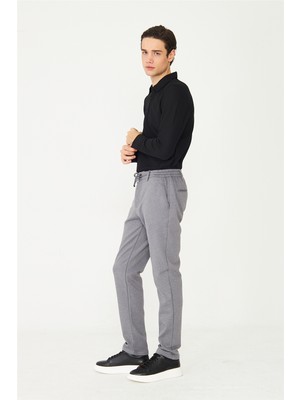 White Stone Gri Bağcıklı Rahat Kesim Jogger Pantolon