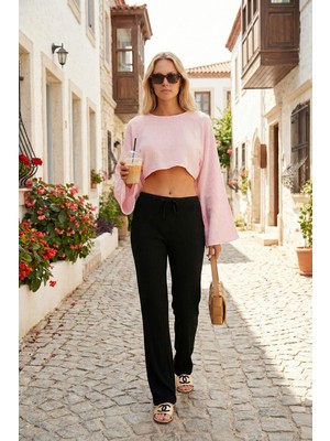 Lela Pamuklu Relaxed Fit Geniş Paça Müslim Pantolon Bayan Pantolon 668YP5502