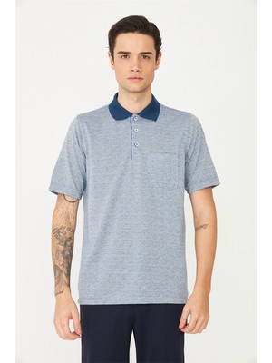 White Stone İndigo Polo Yaka T-Shirt