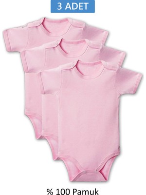 Royaleks Pembe Yarım Kol Body Zıbın 7-12 Yaş Çocuklar Için (3 Adet) Alttan Çıtçıtlı Özel Gereksinimli