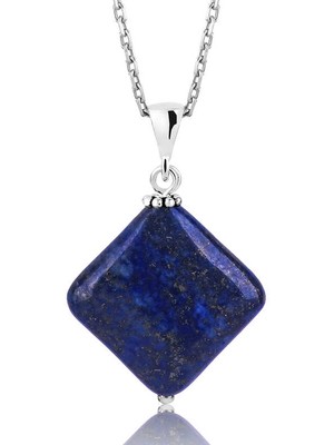 Aya Diamond Gümüş Lapis Doğal Taş Kolye