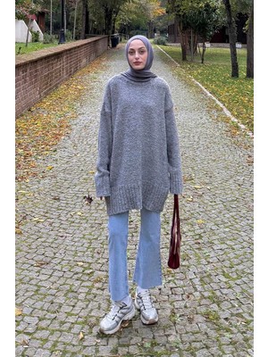 Lamelif Buklet Kazak Gri