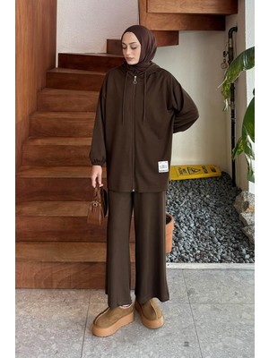 Lamelif Arma Detaylı Ikili Takım Acı Kahverengi