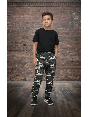 Black Steel Garson Boy Erkek Kamuflaj Oantolon