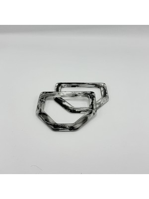 Aynalı Altıgen Akrilik Sap Siyah-Şeffaf