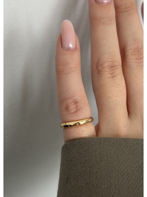 KİLİGİSTANBUL Gold Renk Mini Noktalar, Küçük Parmak Yüzüğü (Bedeni Ayarlanabilir)
