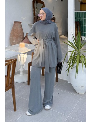 Lamelif Bağlama Detaylı Ikili Takım Antrasit