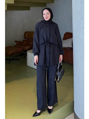 Lamelif Batik Desen Takım Siyah