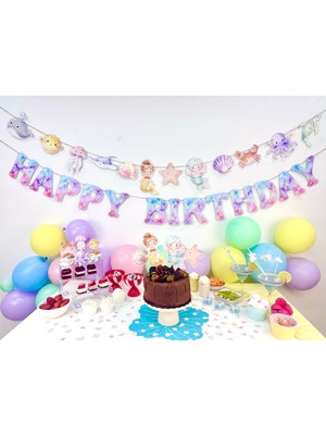 Fluparty Minik Deniz Kızı Parti Seti - Little Mermaid Doğum Günü Konsepti