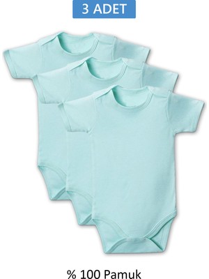 Çetiner Group Yeşil Yarım Kol Body Zıbın 7-12 Yaş Çocuklar Için (3 Adet) Alttan Çıtçıtlı Özel Gereksinimli