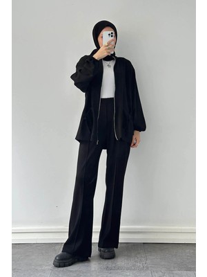 Lamelif Biyeli Cepli Ikili Takım Siyah