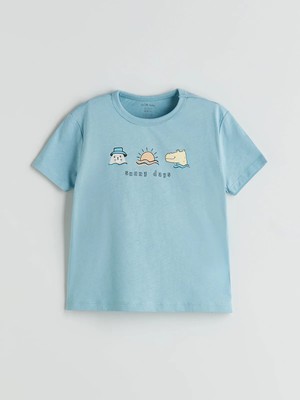 Lc Waikiki Yeni Sezon Bisiklet Yaka Baskılı Erkek Bebek Tişört