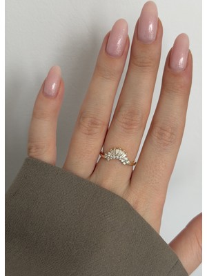 KİLİGİSTANBUL Gold Renk Taç Yüzük (Bedeni Ayarlanabilir)