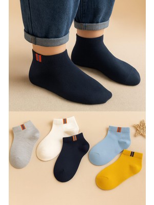 5 Çift Çocuk Renkli Kısa Çorap