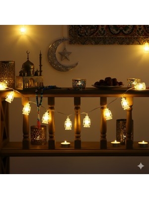 Dodomar LED Işık Ramazan Temalı Pilli Sarkıt Gün Işığı 20'li Dekoratif Aydınlatma