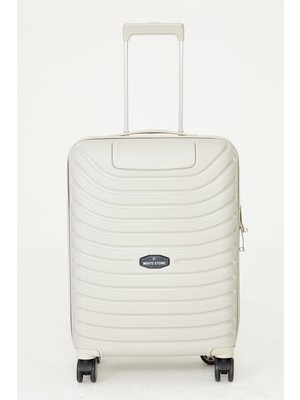 White Stone Bej Orta Boy Sert Kabuk Valiz