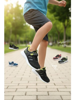 Enoch Nefes Alabilir File Yapılı ve Cırtlı Çocuk Spor Ayakkabı