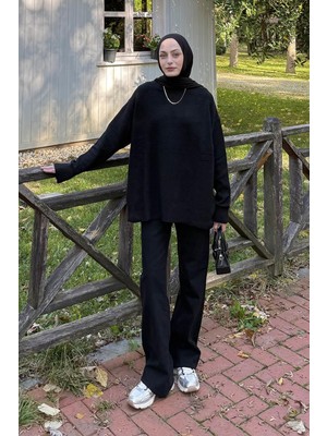 Lamelif Salaş Dokulu Kazak Siyah