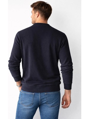 İnce Moda Giyim Erkek V Yaka Basic Uzun Kollu Sweatshirt