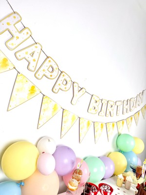 Fluparty Daisy - Papatya Temalı Üçgen Flama Banner