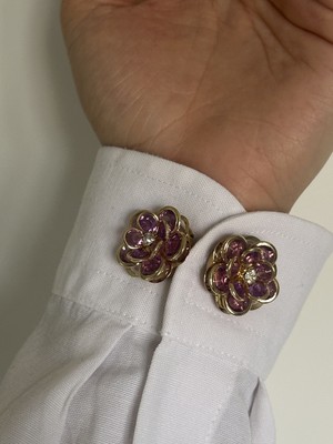 Renda Accessory Pembe Çiçek Düğme Kapağı 1 Adet