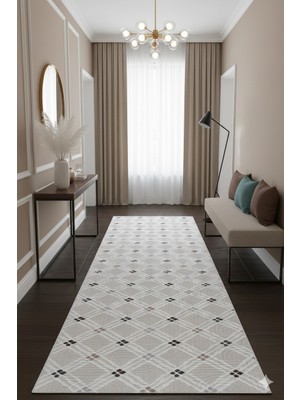 Swan Home Kaymaz Tabanlı Yolluk Kesme Halı Salon Koridor Mutfak Yatak Odası Halısı SHJ3010 Bej