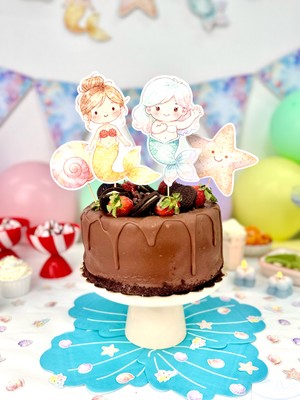 Fluparty Minik Deniz Kızı Pasta Süsü - Little Mermaid Cake Topper