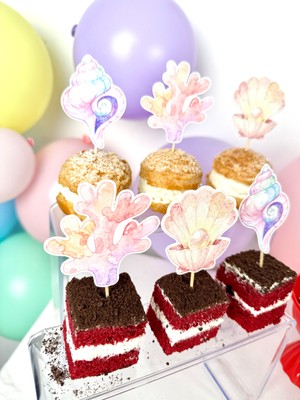Fluparty Deniz Dünyası Temalı Cupcake Süsü - Little Pearl Tatlı Dekoru