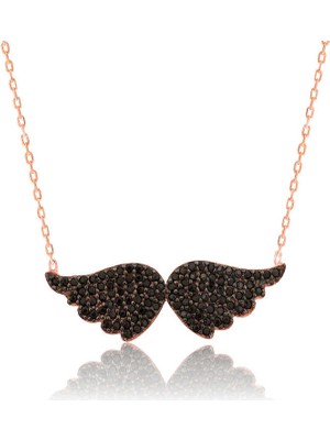 Aya Diamond Gümüş Melek Kanadı Bayan Kolye