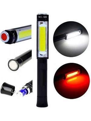 Psq5 Pilli Mıknatıslı Cob LED Çalışma Tamir Kırmızı Işık El Feneri