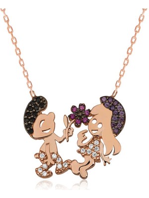 Aya Diamond Gümüş Şirinler Bayan Kolye