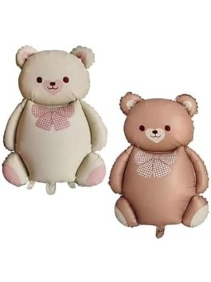 Uslucan Alışveriş Retro Büyük Bej Ayı Folyo Balon 65,5-90 cm