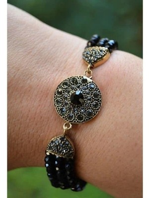 Stoneage Siyah Otantik Bayan Bileklik