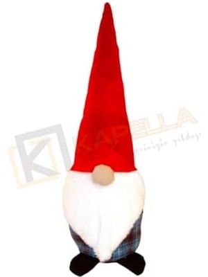 Uslucan Alışveriş Yılbaşı Noel Baba Dekoratif Biblo Bordo Mavi Ekose