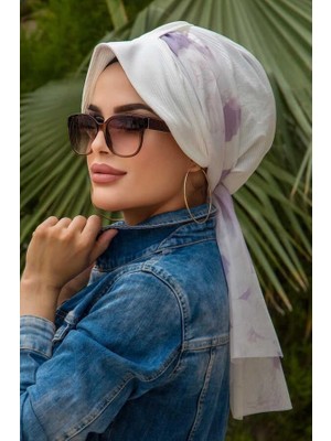 Aişe Tesettür Beyaz Batik Desen Şapka Bone