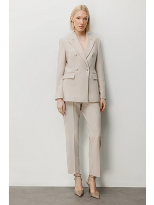 Ekol Kadın Dar Paça Dikiş Detaylı Pantolon 1008 Kum