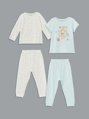 Lc Waikiki Yeni Sezon Baskılı Kız Bebek Pijama  Takım 2'li