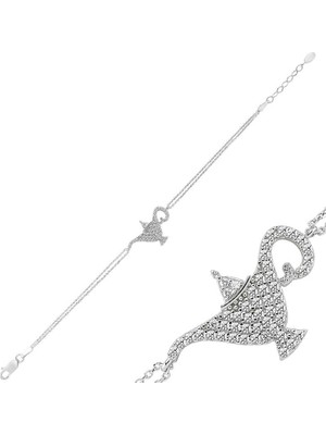 Aya Diamond Gümüş Sihirli Lamba Bayan Bileklik