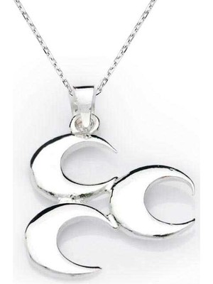 Aya Diamond Gümüş Üç Hilal Kolye