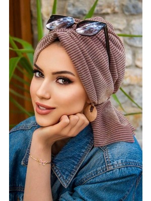 Aişe Tesettür Bakır Çizgi Tokalı Bone
